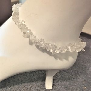 Clear Quartz Chip Stretch Anklet #1340